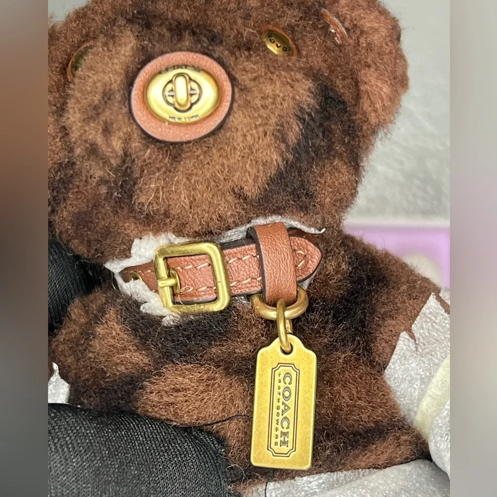 Coach Bear Bag Charm In Shearling